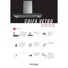 Coifa Vetro Parede Elettromec 90cm 220V Gourmet Titanium